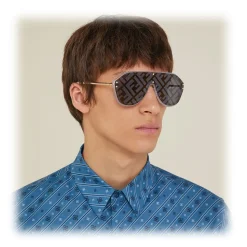 Fendi - Fendi Fabulous - Shield Sunglasses - Gold Gray - Sunglasses - Fendi Eyewear - Avvenice