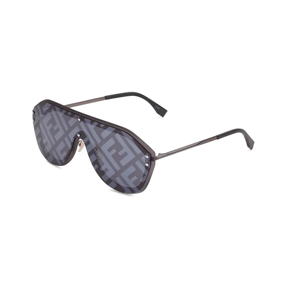 Fendi - Fendi Fabulous - Shield Sunglasses - Dark Ruthenium Gray - Sunglasses - Fendi Eyewear - Avvenice