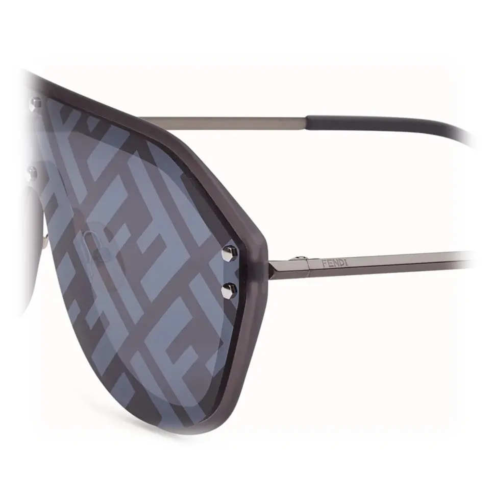 Fendi - Fendi Fabulous - Shield Sunglasses - Dark Ruthenium Gray - Sunglasses - Fendi Eyewear - Avvenice