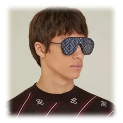 Fendi - Fendi Fabulous - Shield Sunglasses - Dark Ruthenium Gray - Sunglasses - Fendi Eyewear - Avvenice