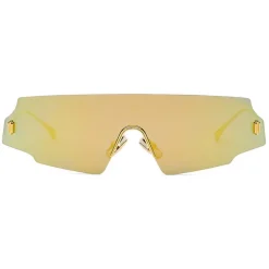 Fendi - Fendi Forceful - Shield Sunglasses - Yellow Gold - Sunglasses - Fendi Eyewear - Avvenice