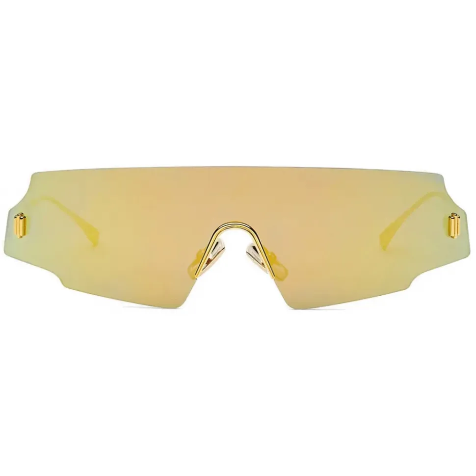 Fendi - Fendi Forceful - Shield Sunglasses - Yellow Gold - Sunglasses - Fendi Eyewear - Avvenice