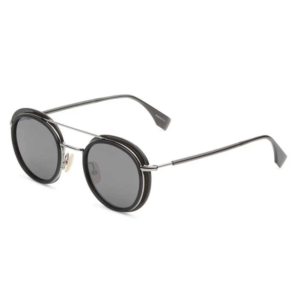 Fendi - Fendi Glass - Round Sunglasses - Grey Dark Ruthenium - Sunglasses - Fendi Eyewear - Avvenice