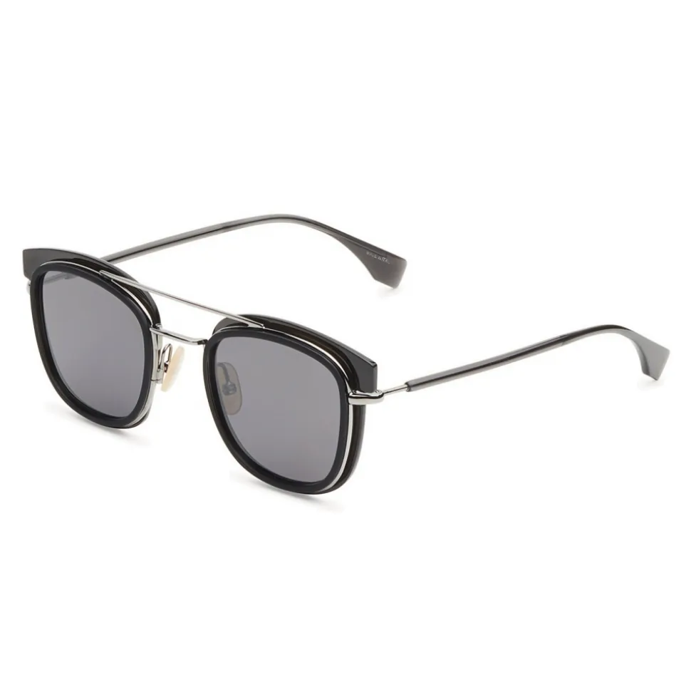 Fendi - Fendi Glass - Square Sunglasses - Grey Dark Ruthenium - Sunglasses - Fendi Eyewear - Avvenice