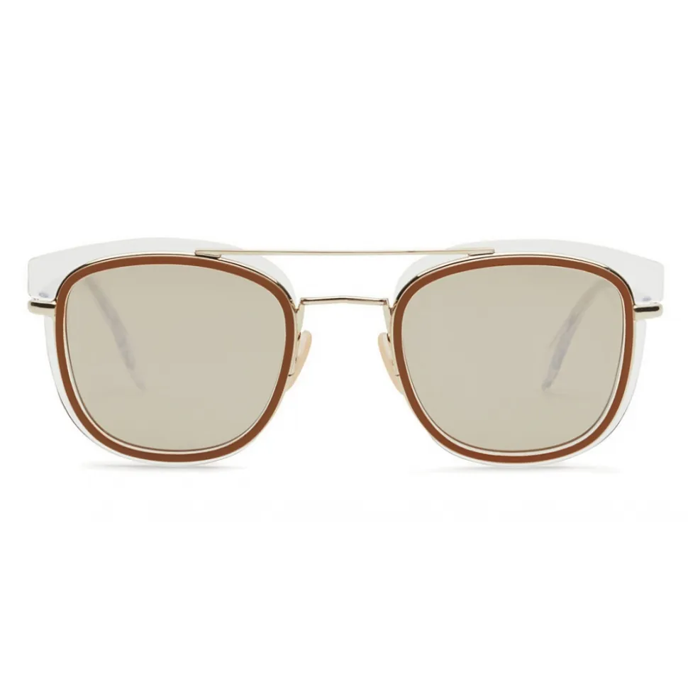 Fendi - Fendi Glass - Square Sunglasses - Transparent Gold - Sunglasses - Fendi Eyewear - Avvenice