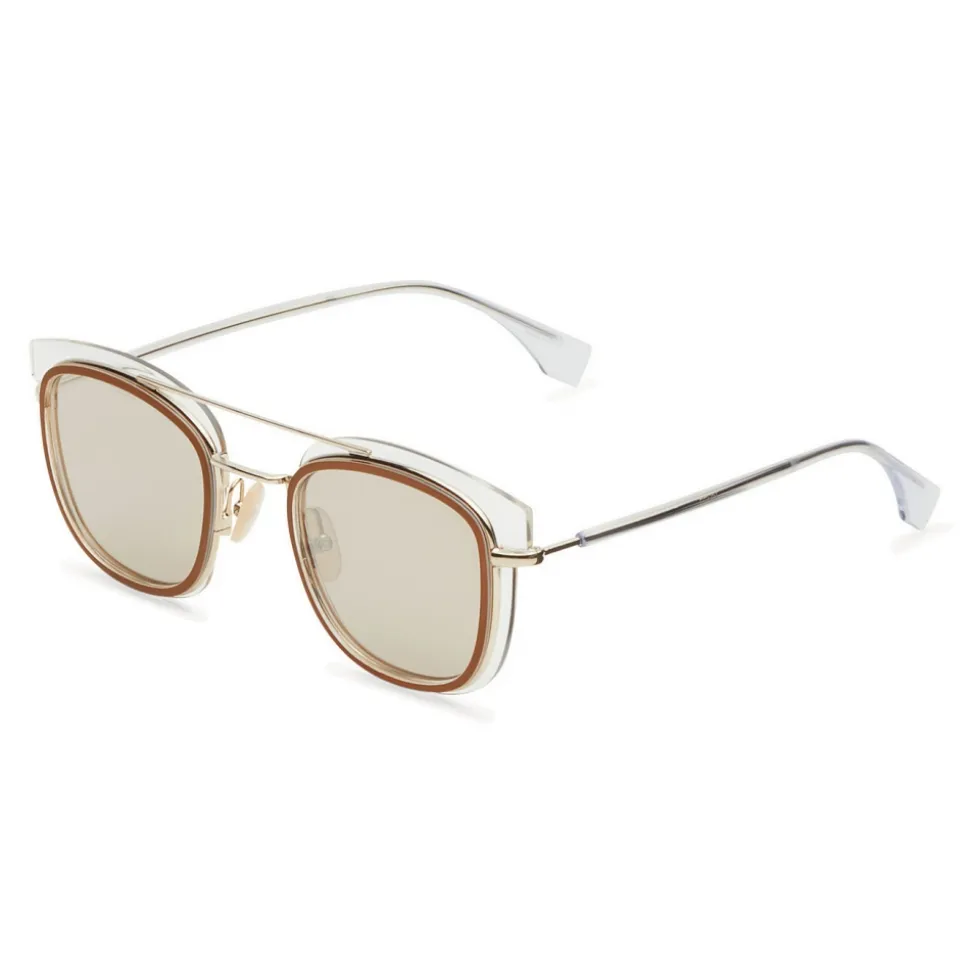 Fendi - Fendi Glass - Square Sunglasses - Transparent Gold - Sunglasses - Fendi Eyewear - Avvenice