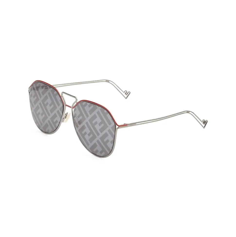 Fendi - Fendi Grid - Pilot Sunglasses - Red Ruthenium - Sunglasses - Fendi Eyewear - Avvenice