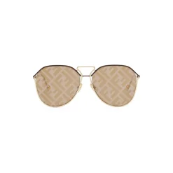 Fendi - Fendi Grid - Pilot Sunglasses - Brown Gold - Sunglasses - Fendi Eyewear - Avvenice