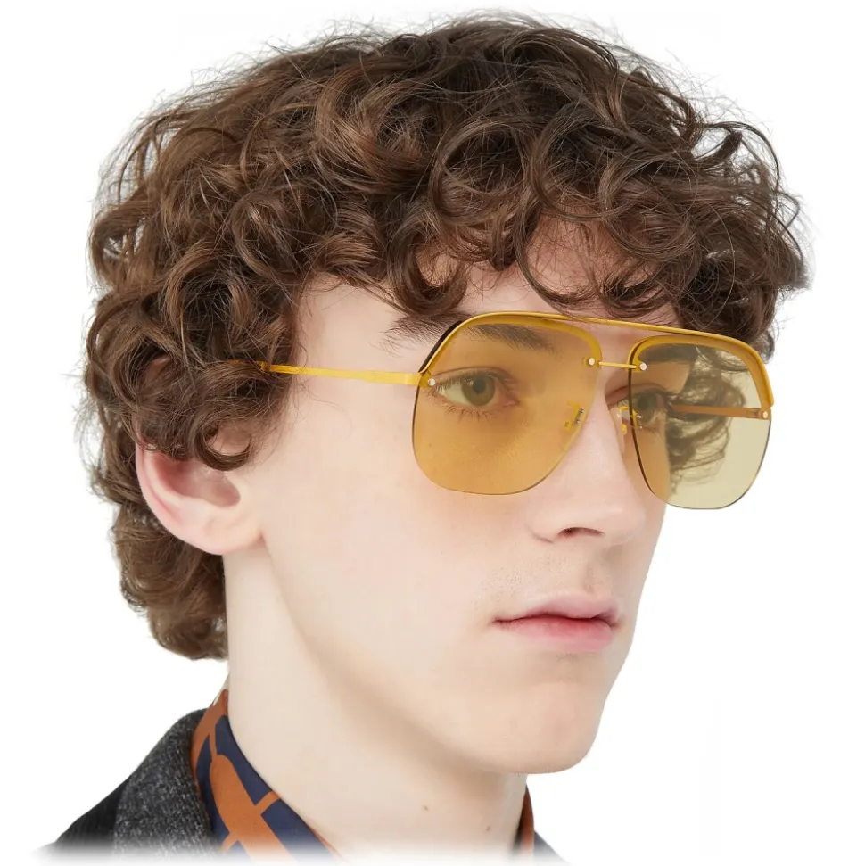 Fendi - Fendi Pack - Pilot Sunglasses - Yellow - Sunglasses - Fendi Eyewear - Avvenice