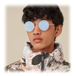 Fendi - FF - Round Sunglasses - Ruthenium Light Blue - Sunglasses - Fendi Eyewear - Avvenice