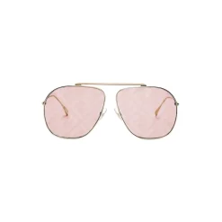 Fendi - FF Family - Oversize Pilot Sunglasses - Gold Pink - Sunglasses - Fendi Eyewear - Avvenice