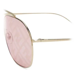 Fendi - FF Family - Oversize Pilot Sunglasses - Gold Pink - Sunglasses - Fendi Eyewear - Avvenice