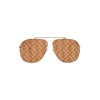 Fendi - FF Family - Oversize Pilot Sunglasses - Gold Brown - Sunglasses - Fendi Eyewear - Avvenice