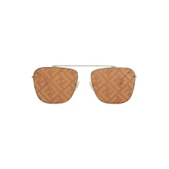 Fendi - FF Family - Square Caravan Sunglasses - Gold Brown - Sunglasses - Fendi Eyewear - Avvenice