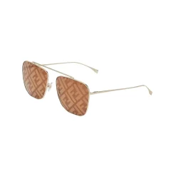 Fendi - FF Family - Square Caravan Sunglasses - Gold Brown - Sunglasses - Fendi Eyewear - Avvenice