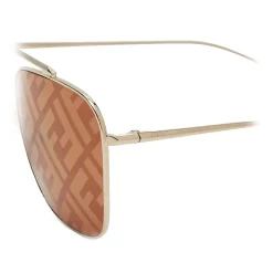 Fendi - FF Family - Square Caravan Sunglasses - Gold Brown - Sunglasses - Fendi Eyewear - Avvenice