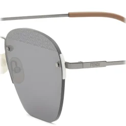 Fendi - FF- Rimless Sunglasses - Ruthenium Black - Sunglasses - Fendi Eyewear - Avvenice