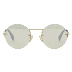 Fendi - FF- Round Sunglasses - Gold - Sunglasses - Fendi Eyewear - Avvenice