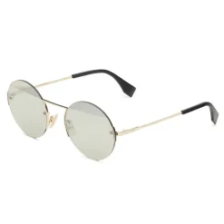 Fendi - FF- Round Sunglasses - Gold - Sunglasses - Fendi Eyewear - Avvenice