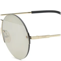 Fendi - FF- Round Sunglasses - Gold - Sunglasses - Fendi Eyewear - Avvenice