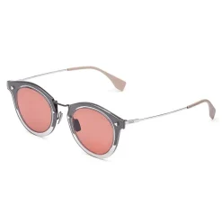 Fendi - FF- Round Sunglasses - Dark Grey Ruthenium - Sunglasses - Fendi Eyewear - Avvenice