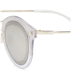 Fendi - FF- Round Sunglasses - Transparent Gold - Sunglasses - Fendi Eyewear - Avvenice