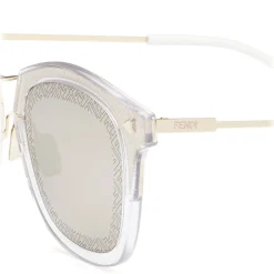 Fendi - FF- Square Sunglasses - Transparent Gold - Sunglasses - Fendi Eyewear - Avvenice