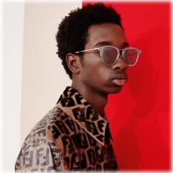 Fendi - FF- Square Sunglasses - Transparent Gold - Sunglasses - Fendi Eyewear - Avvenice