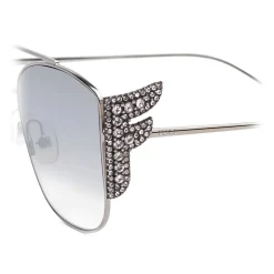 Fendi - Ffreedom - Square Sunglasses - Silver - Sunglasses - Fendi Eyewear - Avvenice
