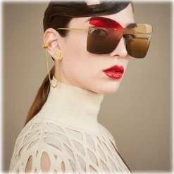 Fendi - Karligraphy - Butterfly Sunglasses - Gold Red Rose - Sunglasses - Fendi Eyewear - Avvenice