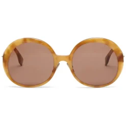 Fendi - Promeneye - Oversize Round Sunglasses - Brown - Sunglasses - Fendi Eyewear - Avvenice