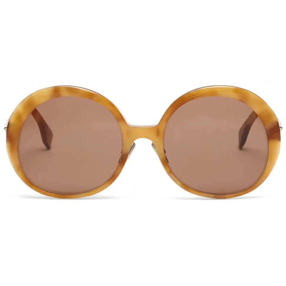 Fendi - Promeneye - Oversize Round Sunglasses - Brown - Sunglasses - Fendi Eyewear - Avvenice