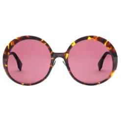 Fendi - Promeneye - Oversize Round Sunglasses - Red - Sunglasses - Fendi Eyewear - Avvenice