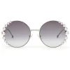 Fendi - Ribbons and Pearls - Ruthenium Round Oversize Sunglasses - Sunglasses - Fendi Eyewear - Avvenice