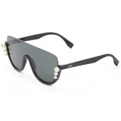 Fendi - Ribbons and Pearls - Black Mask Oversize Sunglasses - Sunglasses - Fendi Eyewear - Avvenice