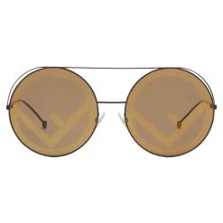 Fendi - Run Away - Brown Oversize Sunglasses - Fashion Week 17 - Sunglasses - Fendi Eyewear - Avvenice