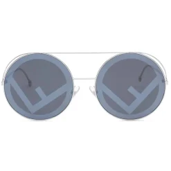 Fendi - Run Away - Oversize Round Sunglasses - Gray - Sunglasses - Fendi Eyewear - Avvenice