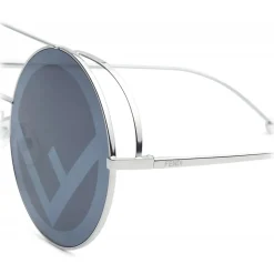 Fendi - Run Away - Oversize Round Sunglasses - Gray - Sunglasses - Fendi Eyewear - Avvenice