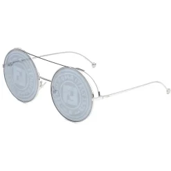 Fendi - Run Away - Round Oversize Sunglasses - Gray Silver - Sunglasses - Fendi Eyewear - Avvenice