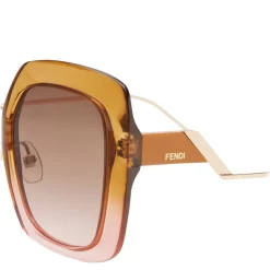Fendi - Tropical Shine - Brown & Pink Oversize Sunglasses - Sunglasses - Fendi Eyewear - Avvenice