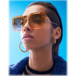 Fendi - Tropical Shine - Brown & Pink Oversize Sunglasses - Sunglasses - Fendi Eyewear - Avvenice