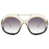Fendi - Tropical Shine - Crystal & Black Aviator Oversize Sunglasses - Sunglasses - Fendi Eyewear - Avvenice