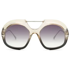 Fendi - Tropical Shine - Crystal & Black Aviator Oversize Sunglasses - Sunglasses - Fendi Eyewear - Avvenice