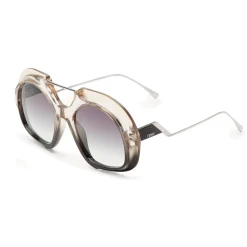Fendi - Tropical Shine - Crystal & Black Aviator Oversize Sunglasses - Sunglasses - Fendi Eyewear - Avvenice