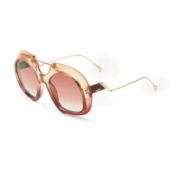 Fendi - Tropical Shine - Rose & Red Aviator Oversize Sunglasses - Sunglasses - Fendi Eyewear - Avvenice