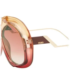 Fendi - Tropical Shine - Rose & Red Aviator Oversize Sunglasses - Sunglasses - Fendi Eyewear - Avvenice