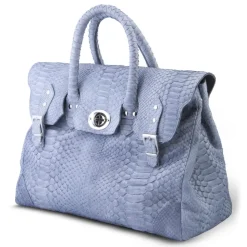 Garage par Reveil - Week End Bag - Python Bag - Light Blue - Handmade in Italy - Luxury High Quality Accessory - Avvenice