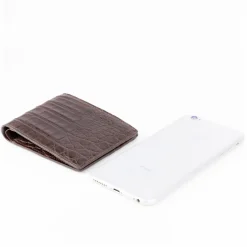 Gian Ferrente - Est. 1982 - Classic Bi-Fold Leather Wallet in Crocodile Belly - Brown - Luxury High Quality - Avvenice