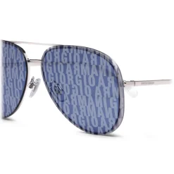 Giorgio Armani - Metal Round Oval Frame Sunglasses - Silver - Sunglasses - Giorgio Armani Eyewear - Avvenice