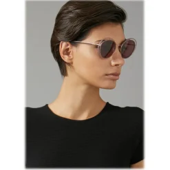 Giorgio Armani - Open Lenses Round Frame Sunglasses - Silver - Sunglasses - Giorgio Armani Eyewear - Avvenice